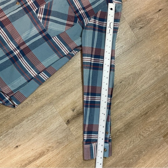 Rip Curl Button Up Shirt Womens Size M Blue Checked Long Sleeve Collared Pocket - Picture 12 of 16